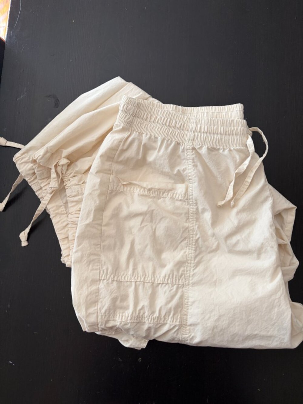 Aerie XL Oversized Womens Ivory Drawstring High Waisted Go For It Baggy Pull On - Picture 5 of 8